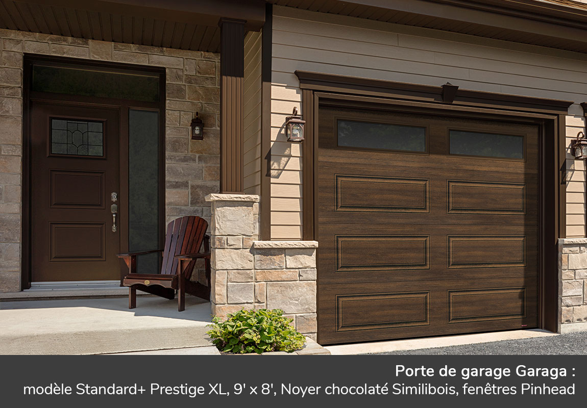 Portes de garage GARAGA | Standard+ Prestige XL, 9' x 8' | Porte d'entrée Novatech