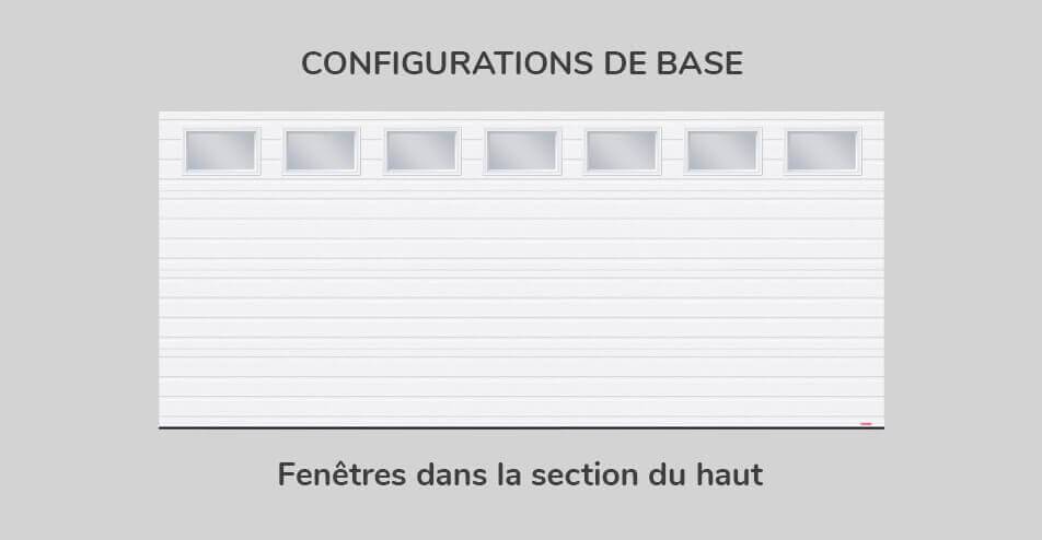 Kit de fenestration Rainuré 16' x 7', Configuration de base Section du haut 21" x 13"